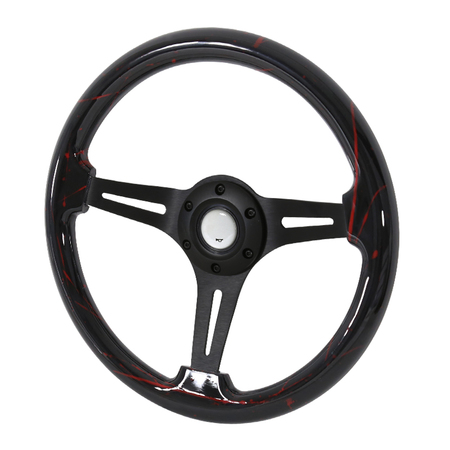 SPEC-D TUNING 350Mm Steering Wheel With Graphic, SW-BK-BK-RDP SW-BK-BK-RDP